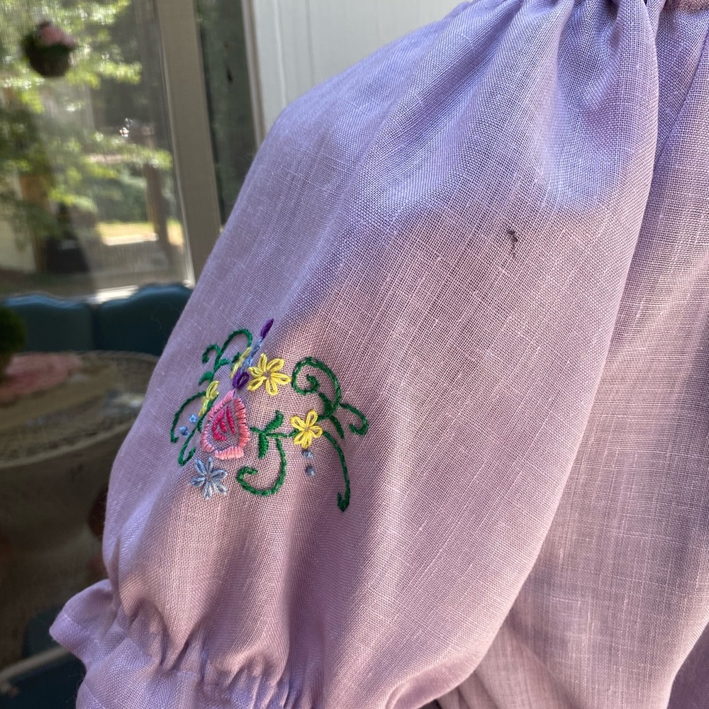 Vintage 70s Embroidered Cottagecore Top Skirt Set - Picture 8 of 13